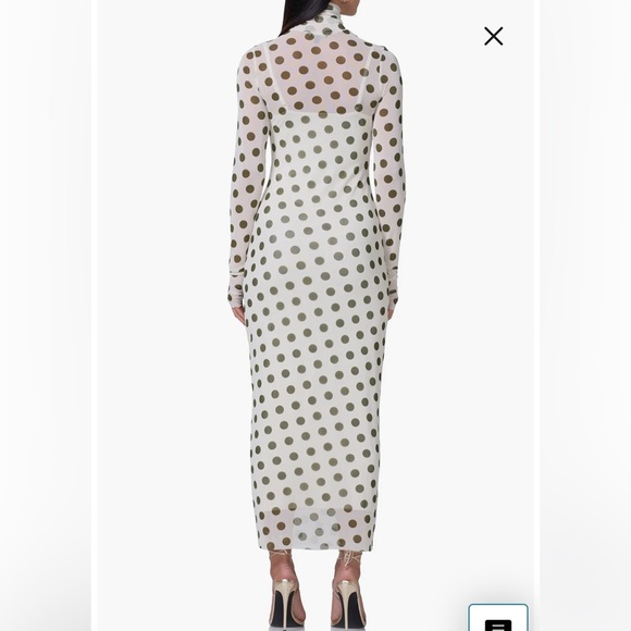 AFRM White and Black Polka Dot Long Sleeve Dress - Picture 2 of 3